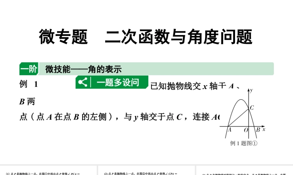 2024辽宁中考数学二轮专题复习 微专题 二次函数与角度问题(课件).pptx
