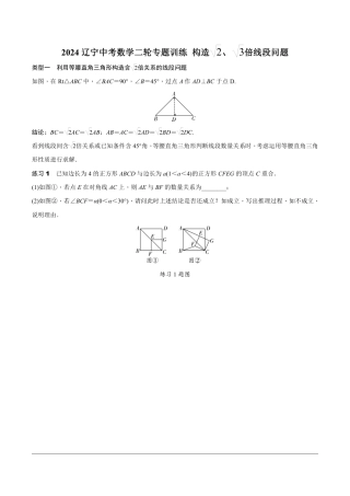 2024辽宁中考数学二轮专题训练 微专题 构造根号2、根号3倍线段问题 (含答案).pdf