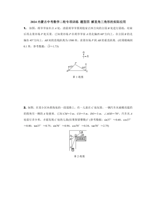 2024内蒙古中考数学二轮专项训练 题型四 解直角三角形的实际应用 （含答案）.pdf