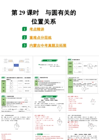 2024内蒙古中考数学一轮知识点复习 第29课时  与圆有关的位置关系（课件）.pptx