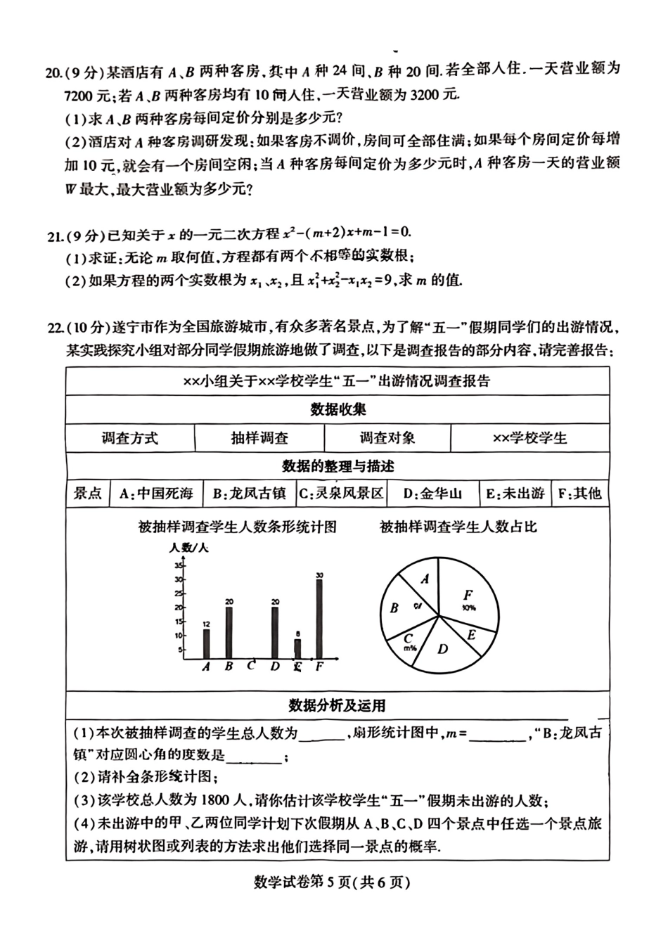2024四川遂宁中考数学试题（无答案）.pdf_第5页
