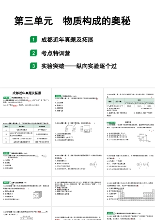 2024成都中考化学二轮复习 第三单元 物质构成的奥秘（课件）.pptx