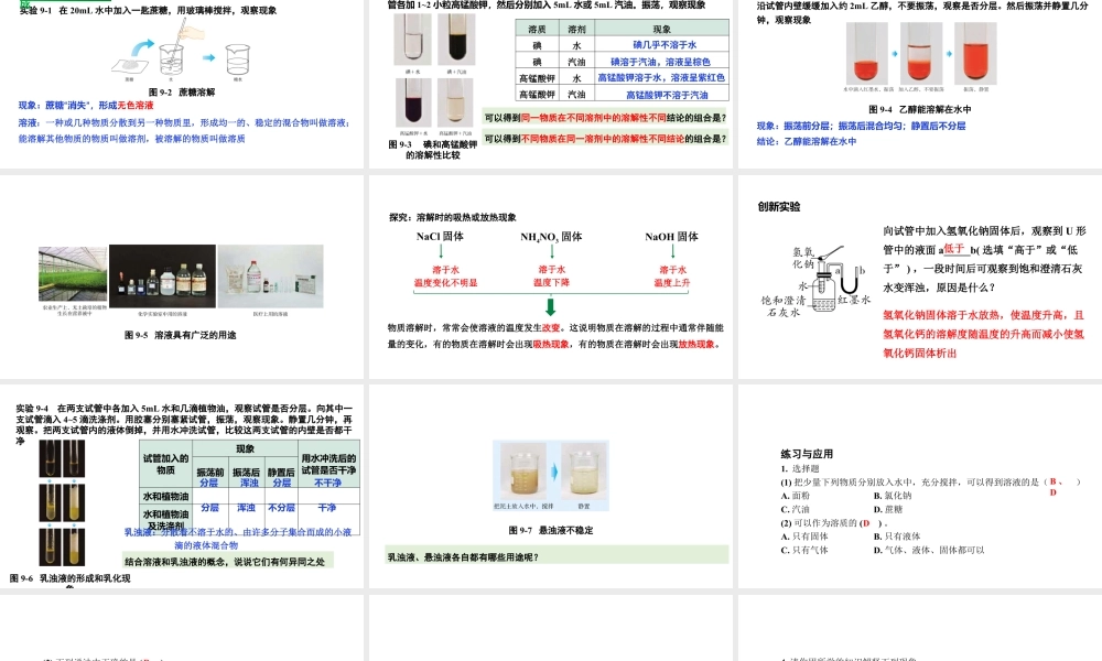 2024成都中考化学复习“四清”回归教材 第九单元溶液 课件.pptx