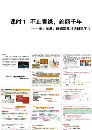2024成都中考化学试题研究大单元复习-不止青绿，绚丽千年 第1课时 探究颜料成分 课件.pptx