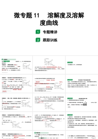 2024福建中考化学二轮中考题型研究 微专题11 溶解度及溶解度曲线（课件）.pptx