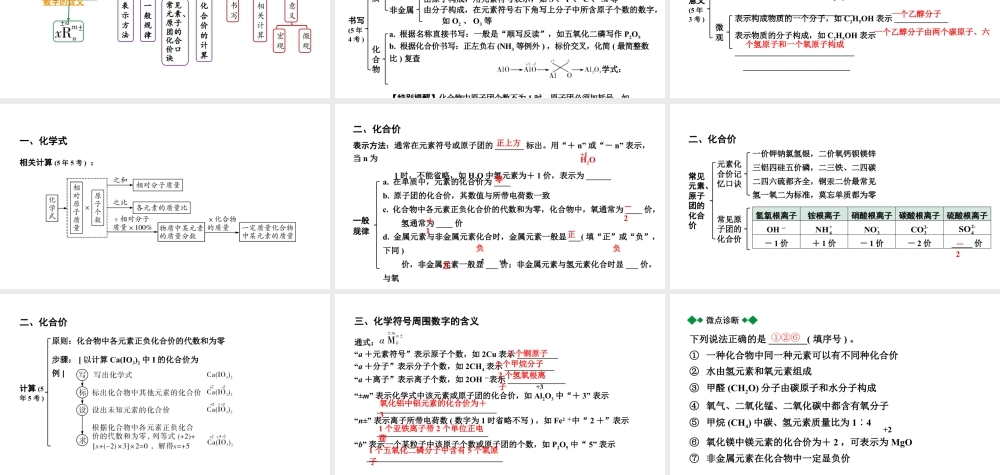 2024福建中考化学二轮中考题型研究 专题九 物质组成的表示（课件）.pptx
