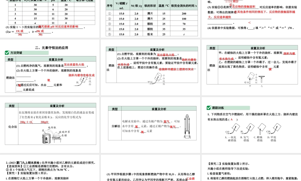 2024福建中考化学二轮中考题型研究 专题十六 横向实验分类练(课件).pptx