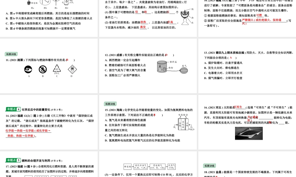 2024福建中考化学二轮中考题型研究 专题十三 化学与能源和资源的利用（课件）.pptx