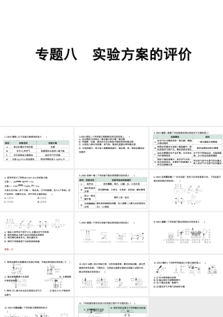 2024甘肃中考化学二轮复习之中考题型研究 专题八 实验方案的评价（课件）.pptx