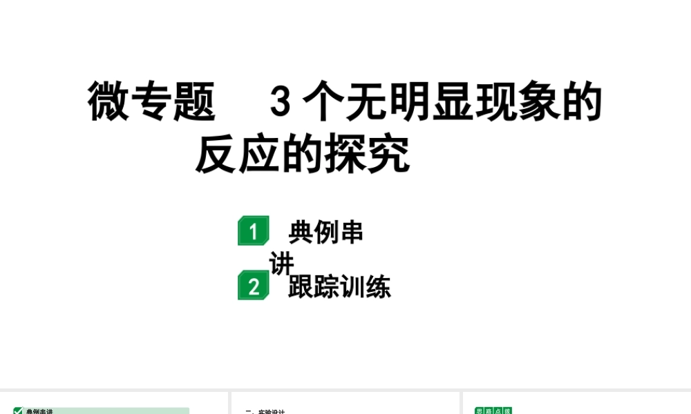 2024甘肃中考化学一轮复习 微专题 3个无明显现象的反应的探究(课件).pptx
