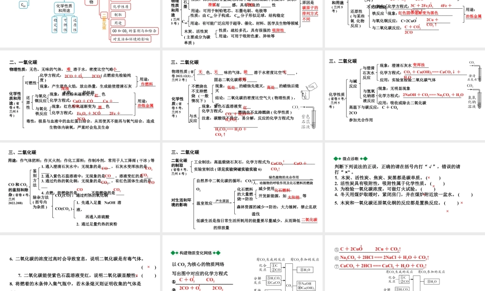 2024甘肃中考化学一轮复习之中考考点研究 第六单元 碳和碳的氧化物秘(课件).pptx