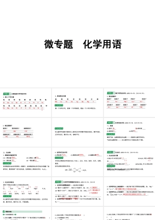 2024甘肃中考化学一轮复习之中考考点研究 微专题 化学用语（课件）.pptx