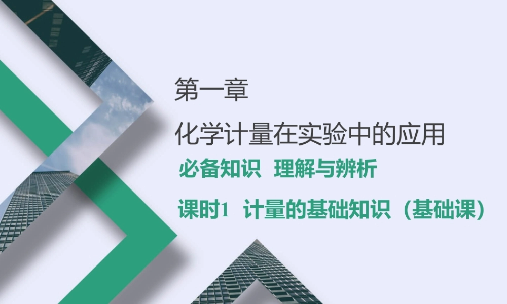 2024高考化学一轮复习 第1讲 化学常用计量的基础知识(课件).pptx