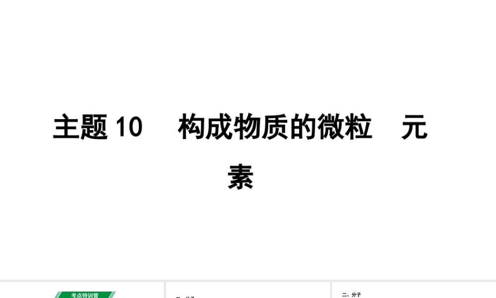 2024贵州中考化学二轮专题复习 主题10 构成物质的微粒  元素（课件）.ppt