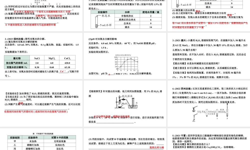 2024海南中考化学二轮重点专题突破 专题六 实验探究题（课件）.pptx
