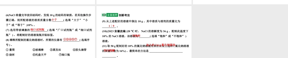 2024河北中考化学二轮重点专题突破 主题5 常见的溶液(课件).pptx