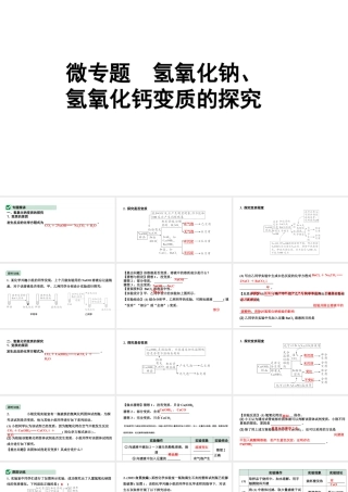 2024湖北中考化学二轮专题复习 微专题  氢氧化钠、氢氧化钙变质的探究（课件）.pptx