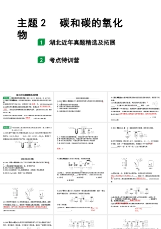 2024湖北中考化学二轮专题复习 主题2  碳和碳的氧化物（课件）.pptx