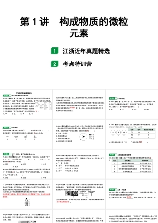 2024江苏中考化学二轮中考考点研究 第1讲 构成物质的微粒  元素（课件）.pptx
