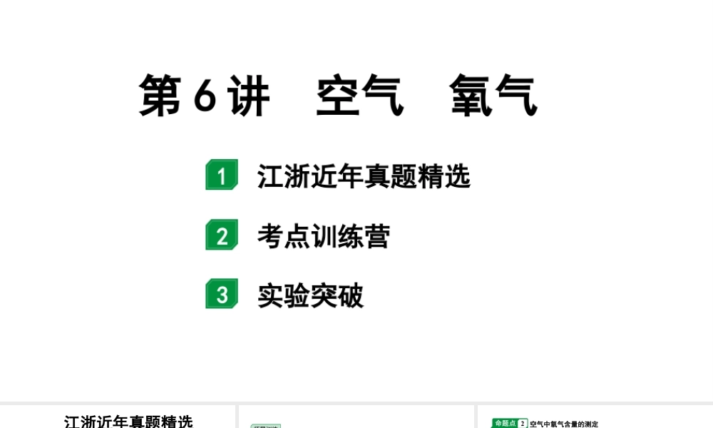 2024江苏中考化学二轮中考考点研究 第6讲 空气 氧气(课件).pptx