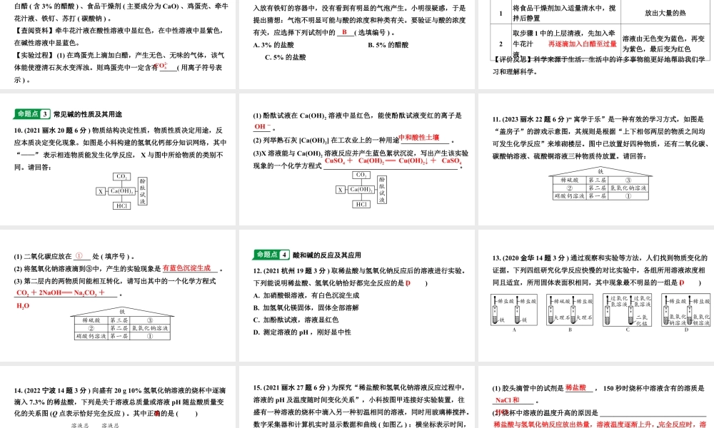 2024江苏中考化学二轮中考考点研究 第9讲 酸和碱(课件).pptx