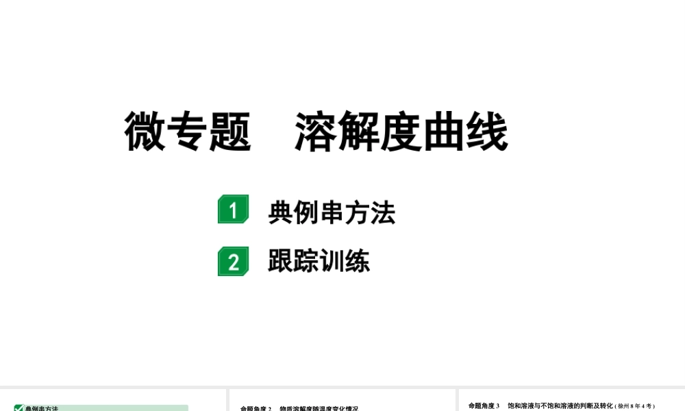 2024江苏中考化学二轮专题研究 微专题 溶解度曲线(课件).pptx
