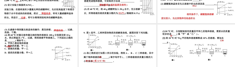 2024江苏中考化学二轮专题研究 微专题 溶解度曲线(课件).pptx