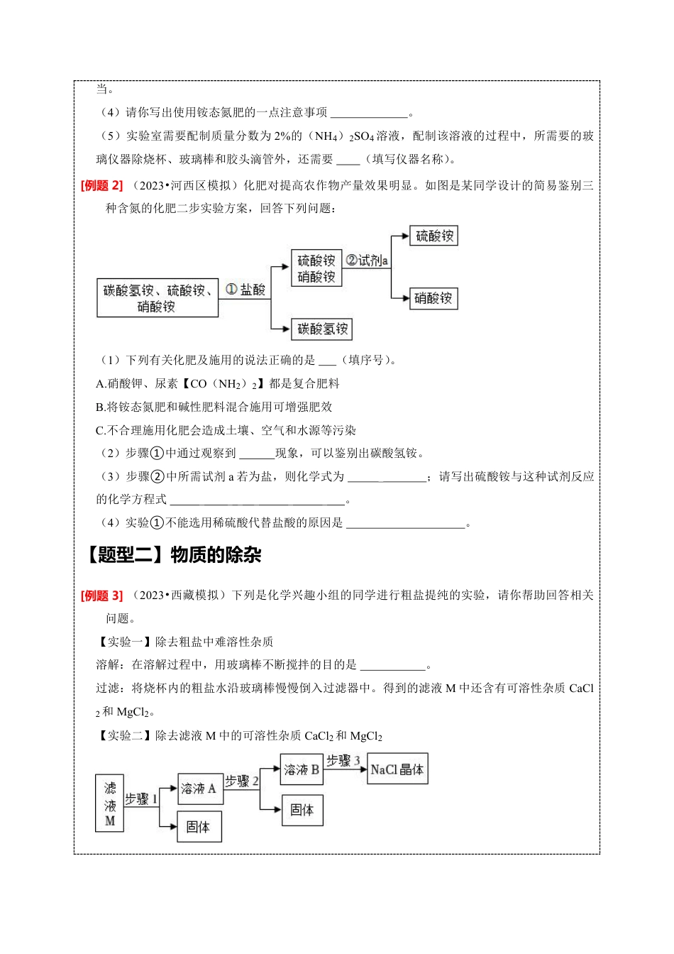 2024年中考化学二轮题型突破限时精练 物质的检验、鉴别、除杂、共存（含解析）.pdf_第5页