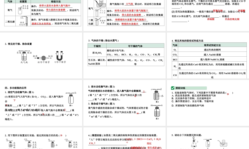 2024宁夏中考化学二轮重点专题突破 微专题 气体的实验室制取（课件）.ppt