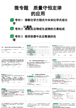 2024宁夏中考化学二轮重点专题突破 微专题 质量守恒定律的应用（课件）.ppt