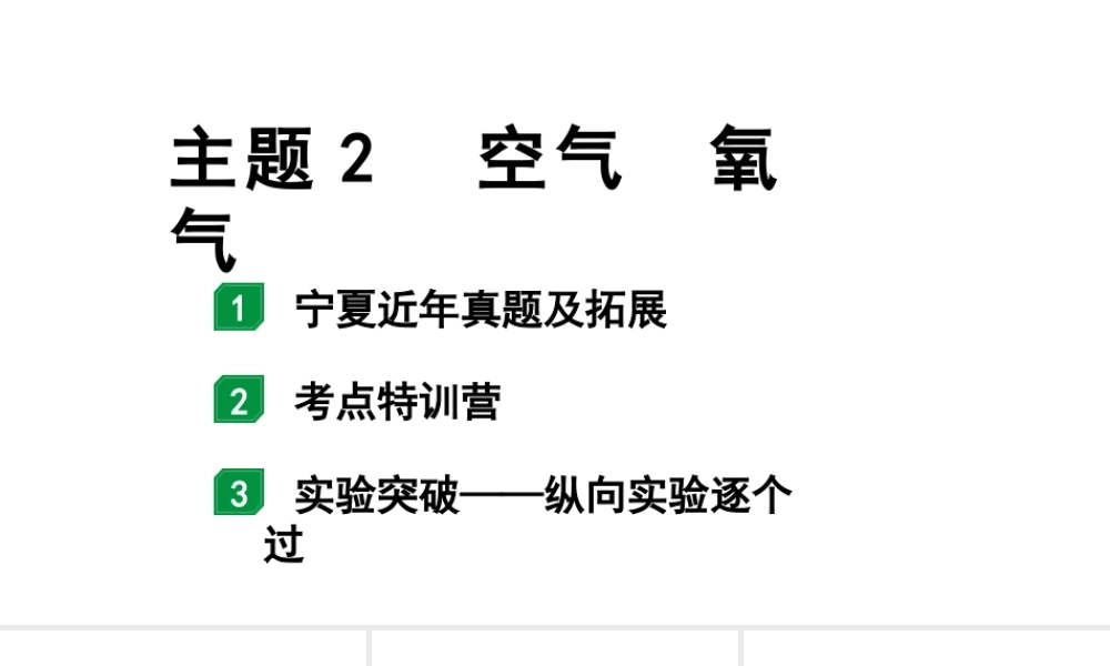 2024宁夏中考化学二轮重点专题突破 主题2 空气 氧气(课件).pptx
