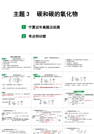 2024宁夏中考化学二轮重点专题突破 主题3 碳和碳的氧化物（课件）.pptx