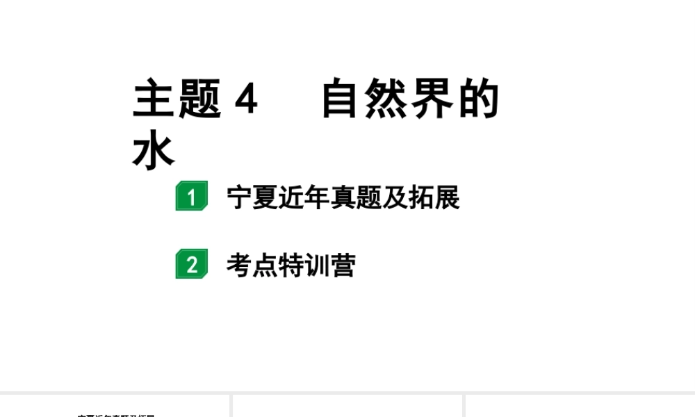 2024宁夏中考化学二轮重点专题突破 主题4 自然界的水(课件).pptx