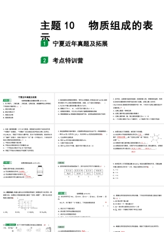2024宁夏中考化学二轮重点专题突破 主题10 物质组成的表示（课件）.pptx