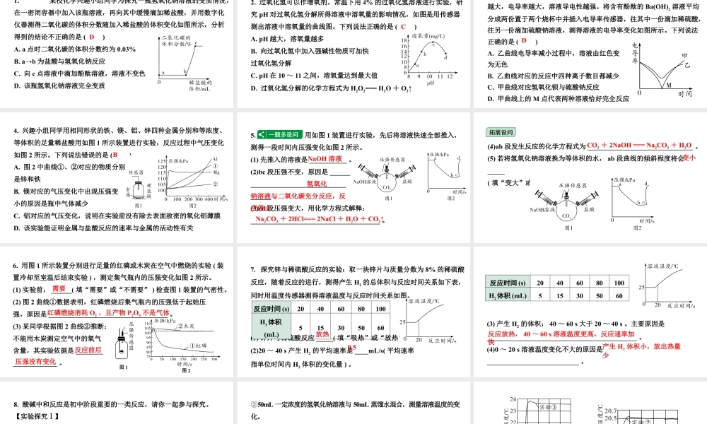 2024宁夏中考化学二轮重点专题突破 专题二 数字化实验(课件).pptx