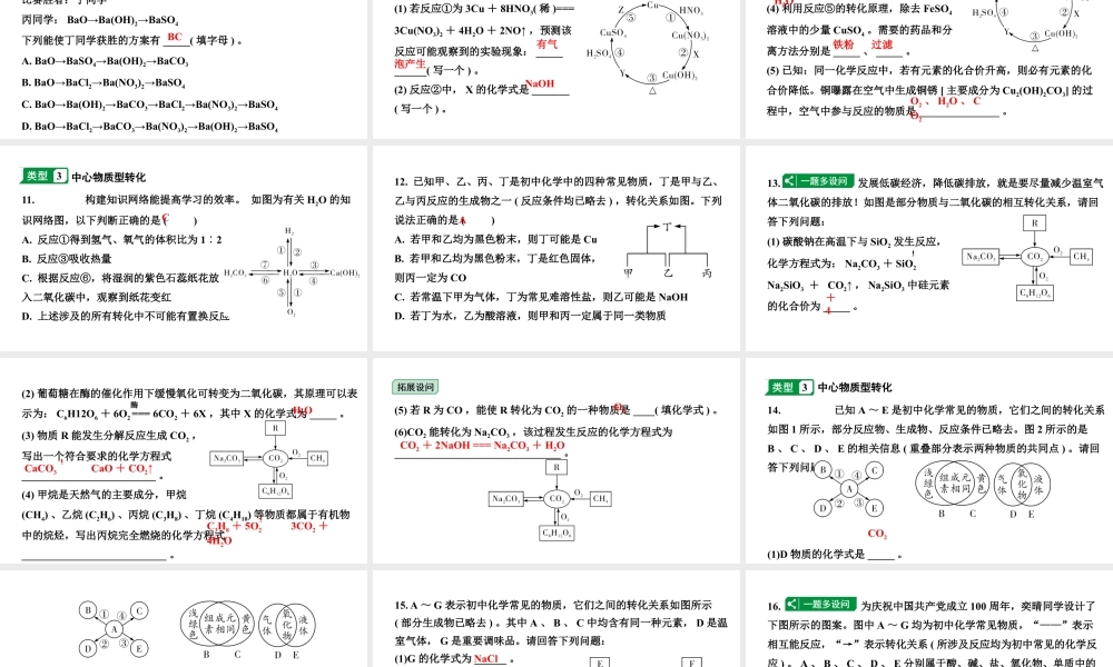 2024宁夏中考化学二轮重点专题突破 专题三 物质的转化(课件).pptx
