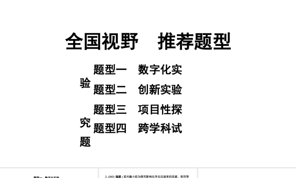 2024山东中考化学二轮专题安突破 全国视野　推荐题型（课件）.pptx