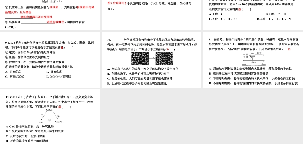2024山东中考化学二轮专题安突破 全国视野　推荐题型（课件）.pptx