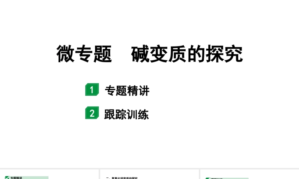 2024山东中考化学二轮专题复习 微专题 碱质变的探究（课件）.pptx