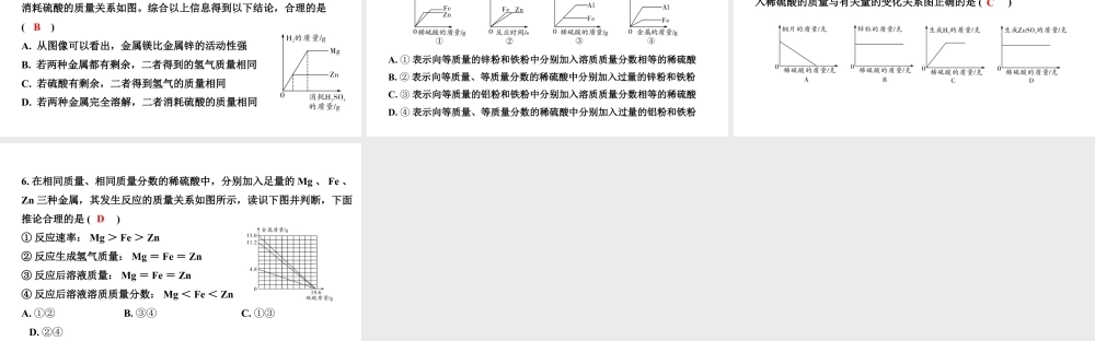 2024山东中考化学二轮专题复习 微专题 金属与酸反应的图像（课件）.pptx