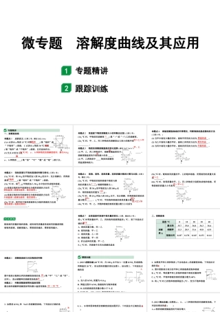 2024山东中考化学二轮专题复习 微专题 溶解度曲线及其应用（课件）.pptx