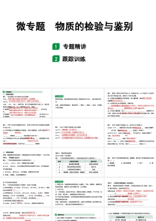 2024山东中考化学二轮专题复习 微专题 物质的检验与鉴别（课件）.pptx