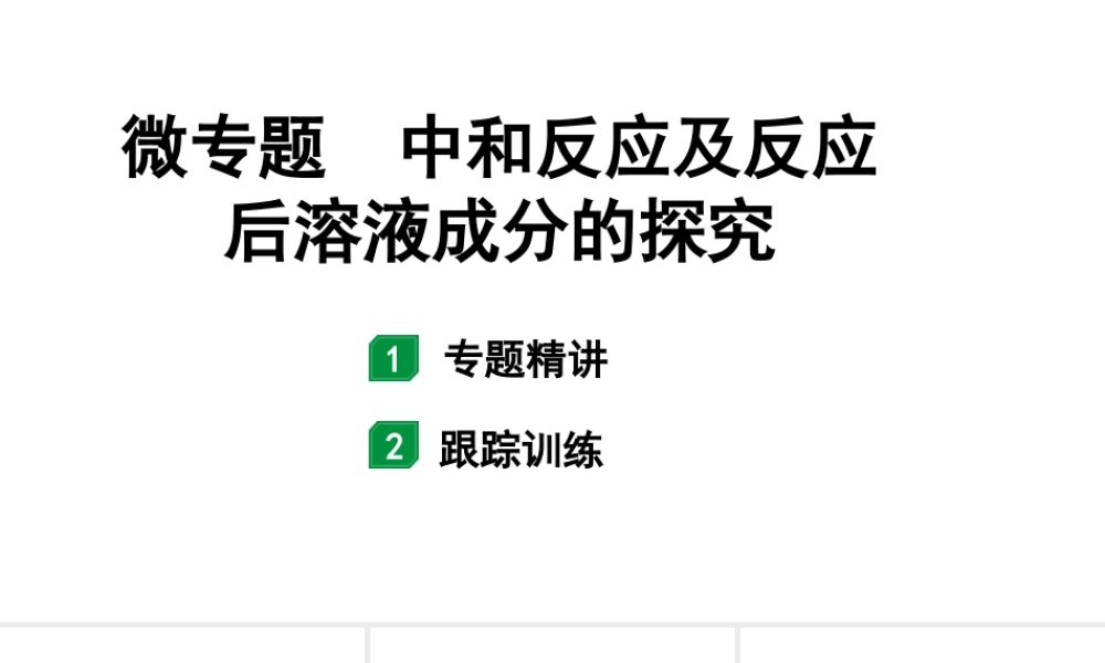 2024山东中考化学二轮专题复习 微专题 中和反应及反应后溶液成分的探究（课件）.pptx