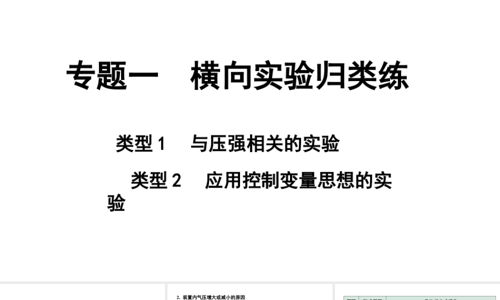 2024山东中考化学二轮专题复习 专题一 横向实验归类练（课件）.pptx
