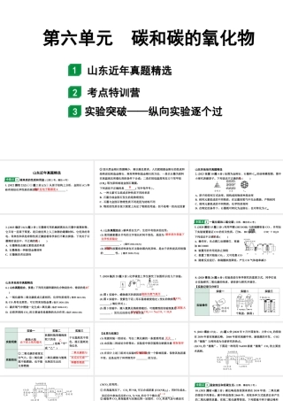 2024山东中考化学一轮复习 中考考点研究 第六单元 碳和碳的氧化物（课件）.pptx