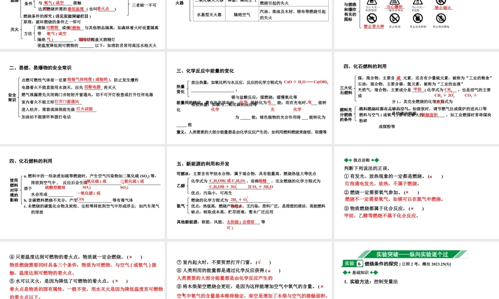 2024山东中考化学一轮复习 中考考点研究 第七单元 燃料及其利用(课件).pptx