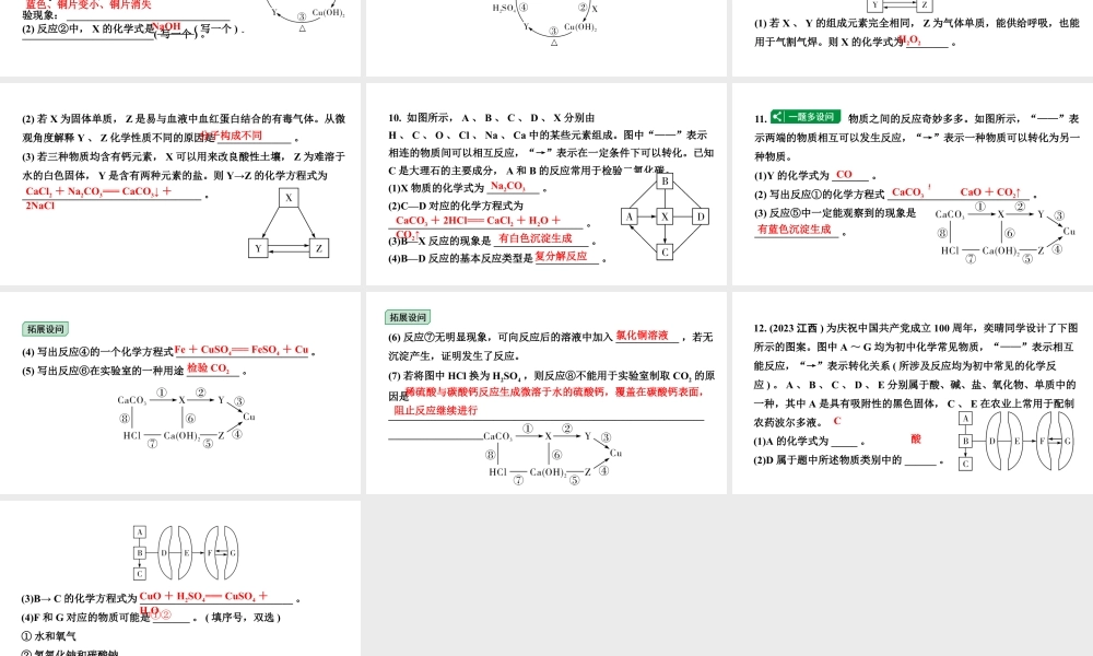 2024陕西中考化学二轮复习之中考题型研究 题型四 物质的转化与推断(课件).pptx