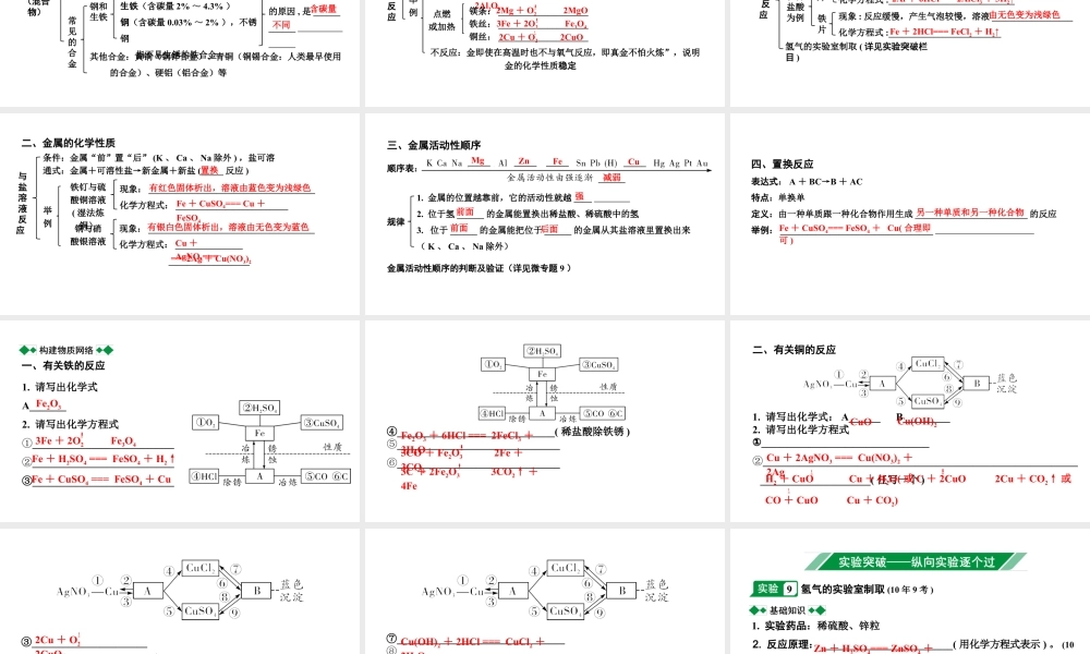2024沈阳中考化学二轮专题复习 金属的性质和利用(课件).pptx