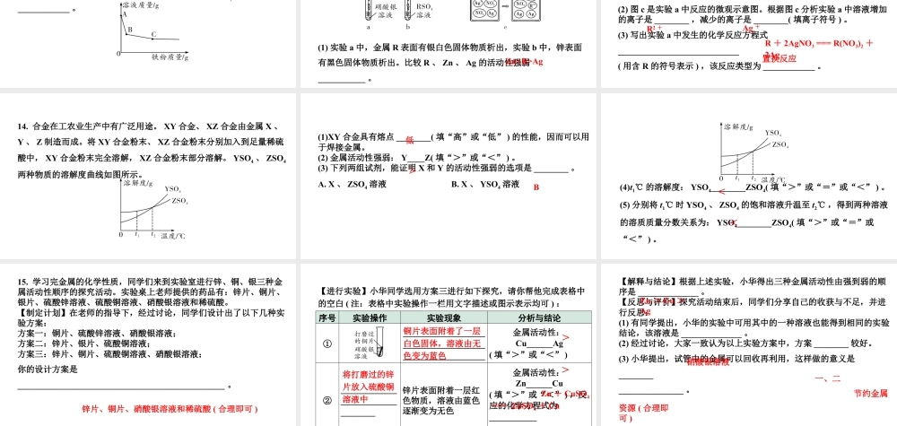 2024沈阳中考化学二轮专题复习 金属活动性顺序的判断及验证(课件).pptx