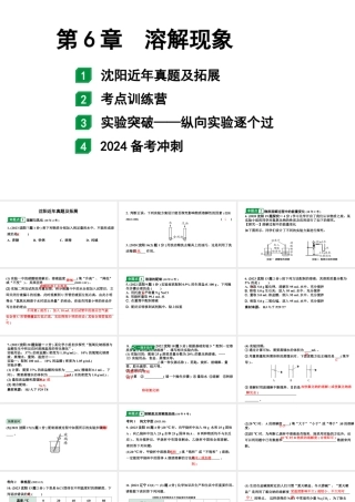 2024沈阳中考化学二轮专题突破 第6章  溶解现象（课件）.pptx